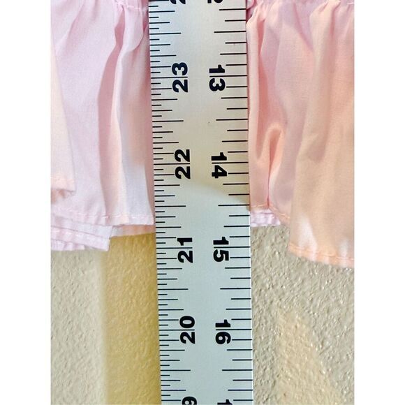 Vintage Yellow Bird 80's Pastel Pink & White Lace Collar Trim Dress 24 Months - Picture 7 of 9